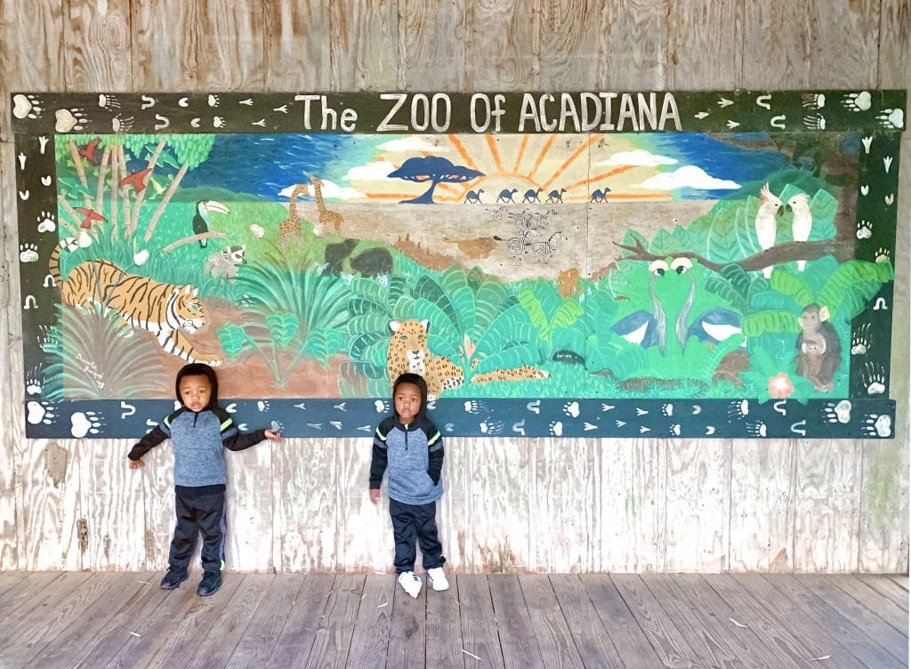 The boys enjoying their day at the Zoo of Acadiana. 