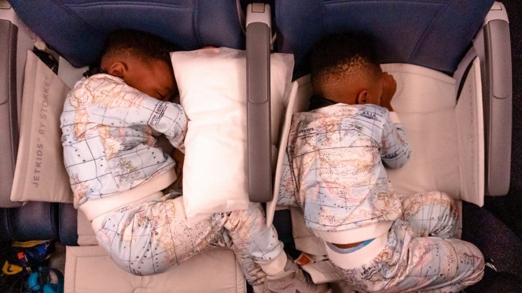 Toddlers Sleep on a plane