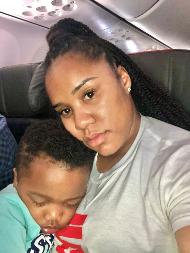 Toddler Sleep on Plane_ Toddler in arms