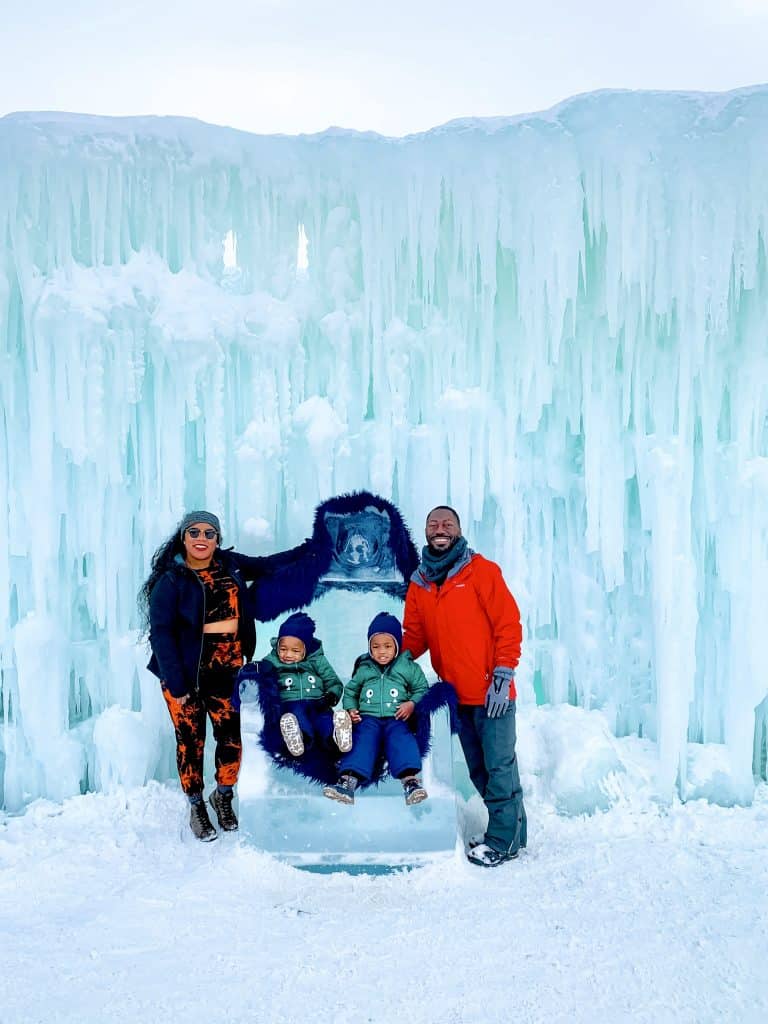 Family at Lake Geneva Ice Castles- Things to do in Lake Geneva