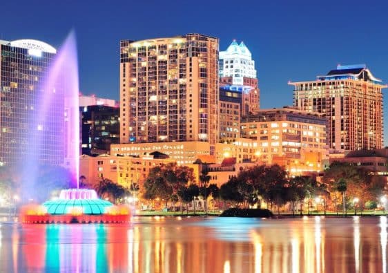 Downtown Orlando skyline- Orlando to Miami drive