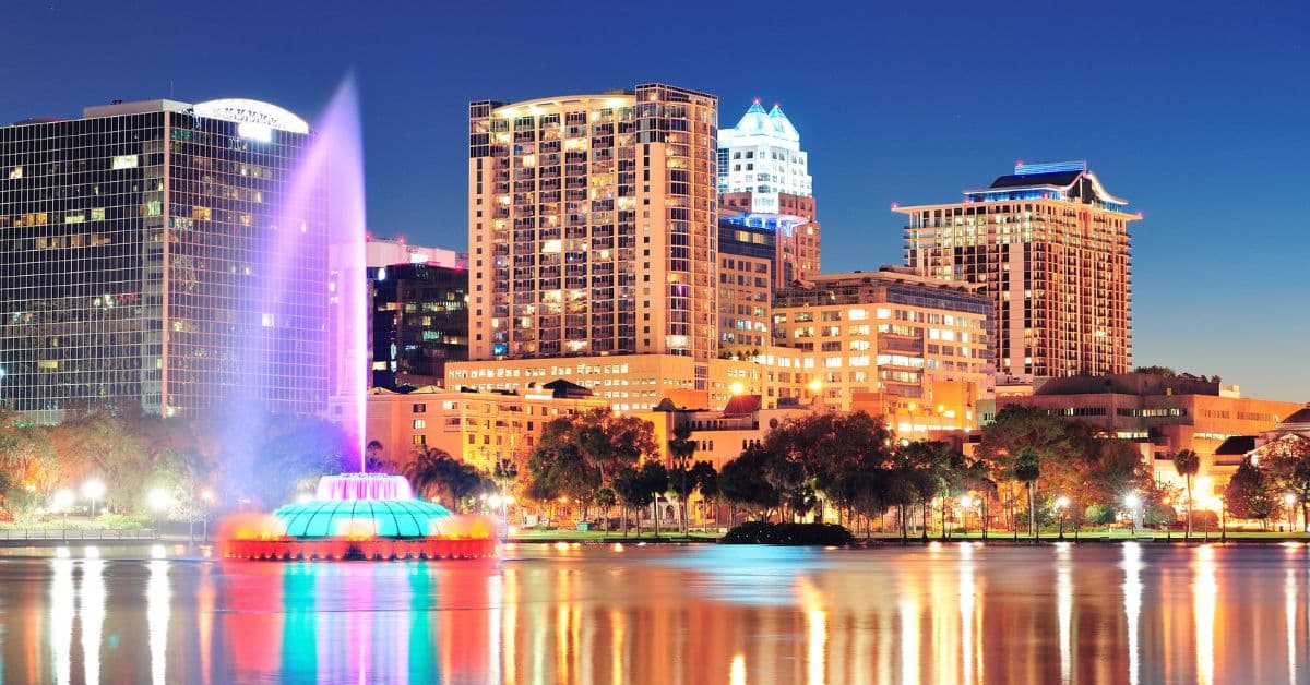 Downtown Orlando skyline- Orlando to Miami drive