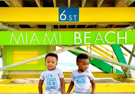 Miami Beach is safe for families- with twin toddlers at the beach