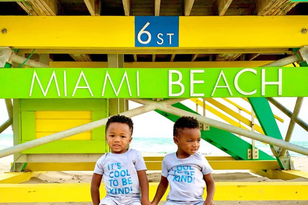 Miami Beach is safe for families- with twin toddlers at the beach