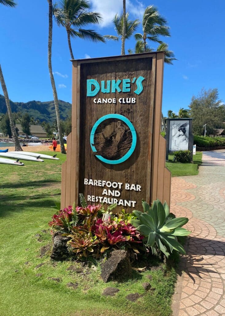 Dukes Restaurant- a great beachfront lunch or dinner option on your Kauai 3 day itinerary