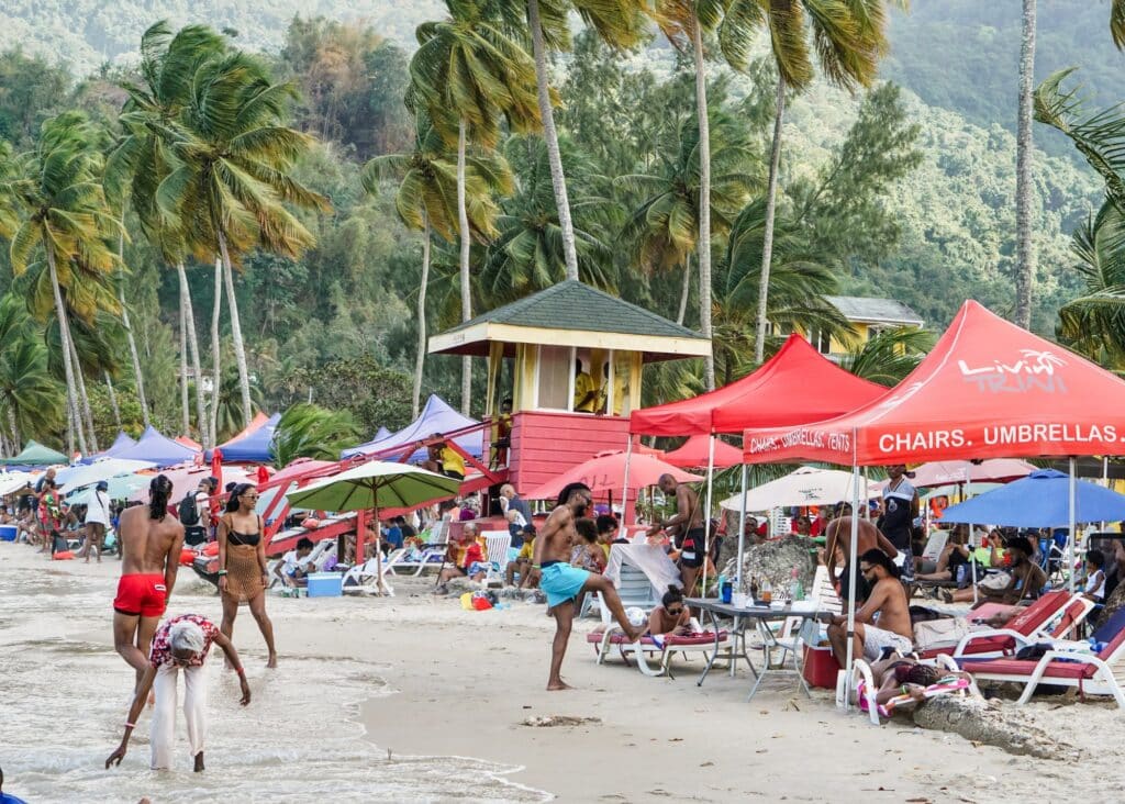 One of the best things about Maracas Bay Beach is that you can rent chairs and umbrellas for a comfortable stay.