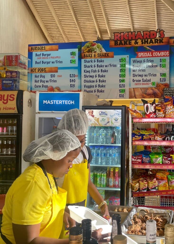 Richard's Bake and Shark at Maracas Bay Beach. 