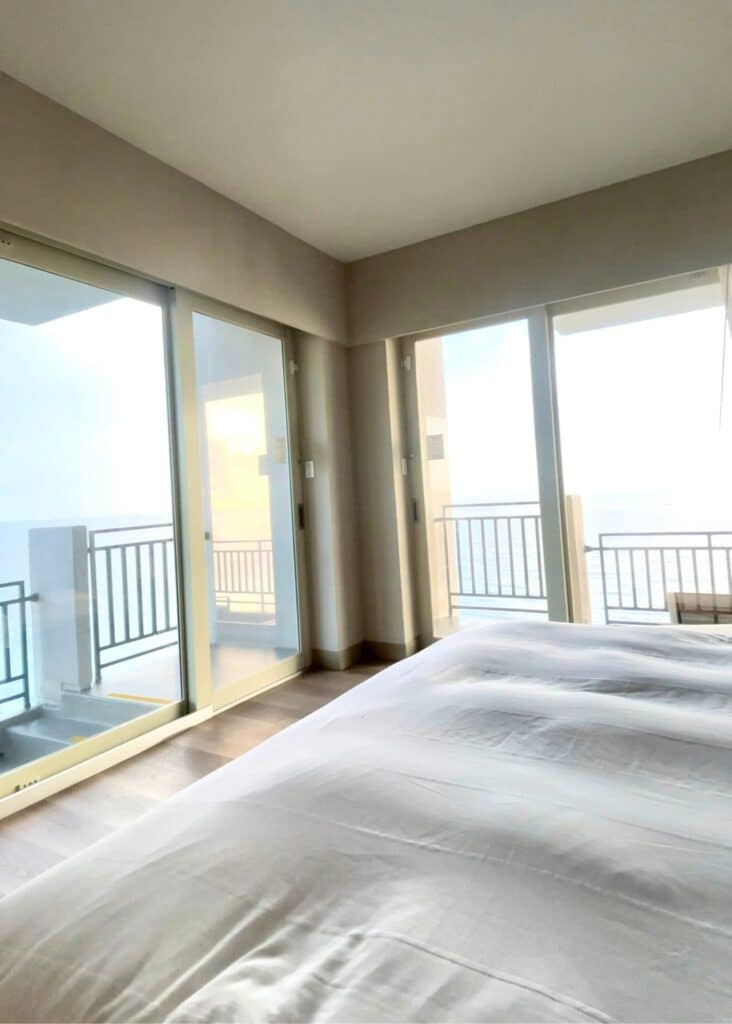 A beautiful guest room with ocean views at the San Juan Marriott Resort.